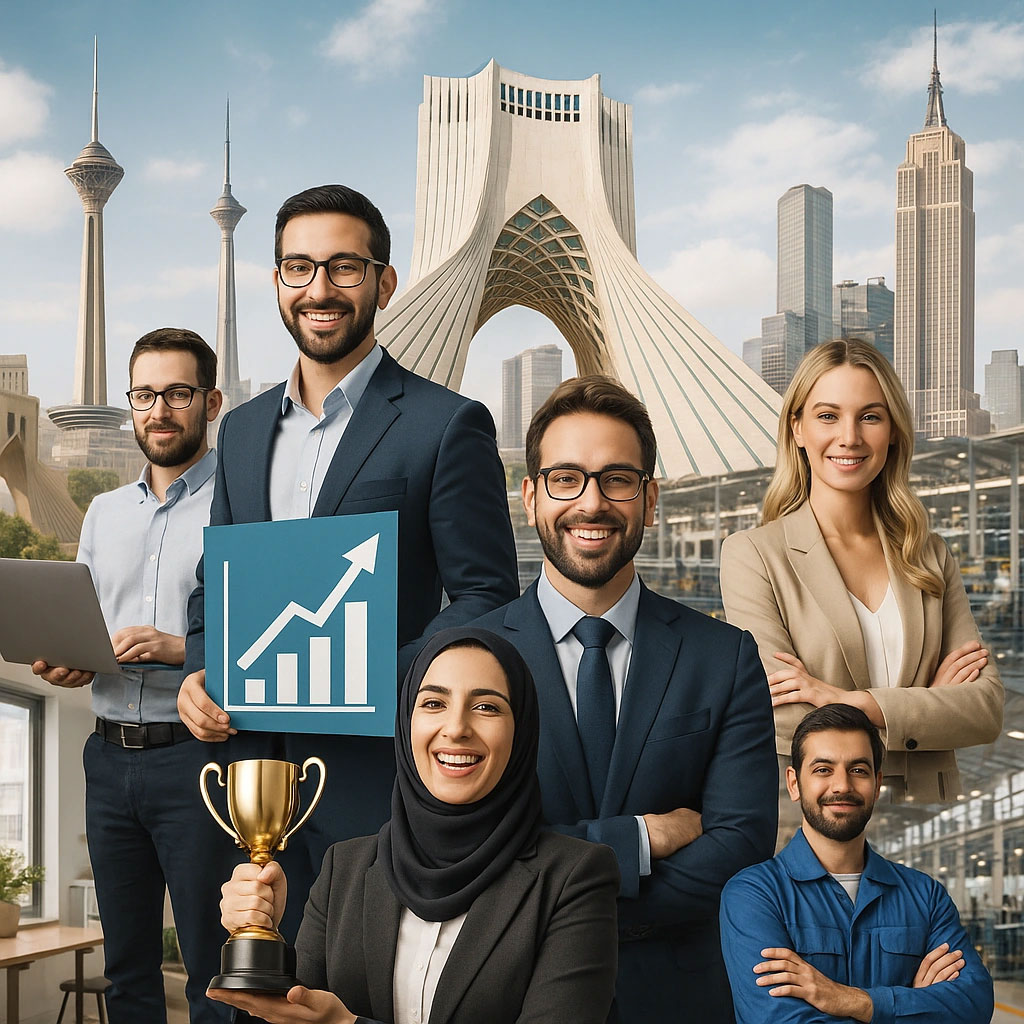 نمایی از تیم حرفه‌ای و رشد کسب‌وکار با محوریت مفهوم نجات؛ نماد موفقیت، همکاری و پیشرفت در مسیر توسعه برند.